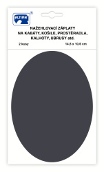 Nažehlovací záplaty jednobarevné ovály - tmavě šedá